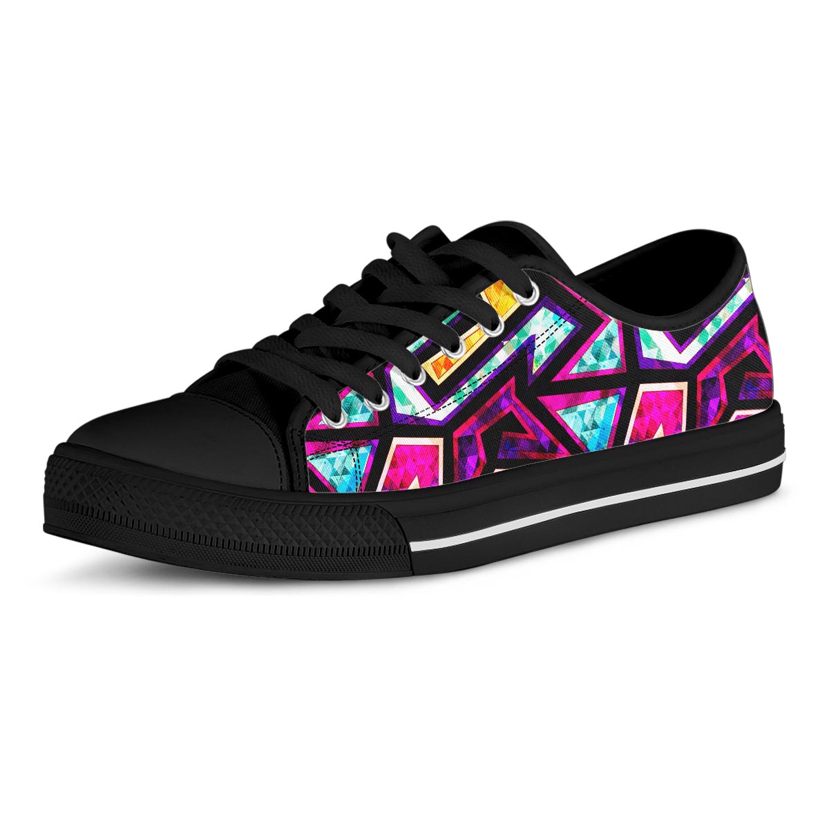 Diamond Geometric Men's Low Top Shoes-grizzshop