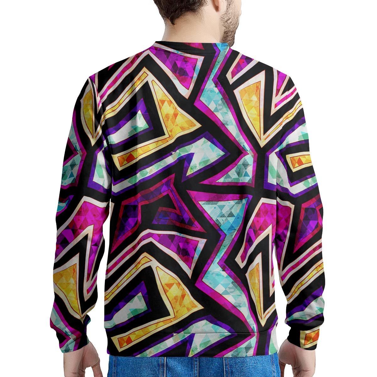 Diamond Geometric Men's Sweatshirt-grizzshop