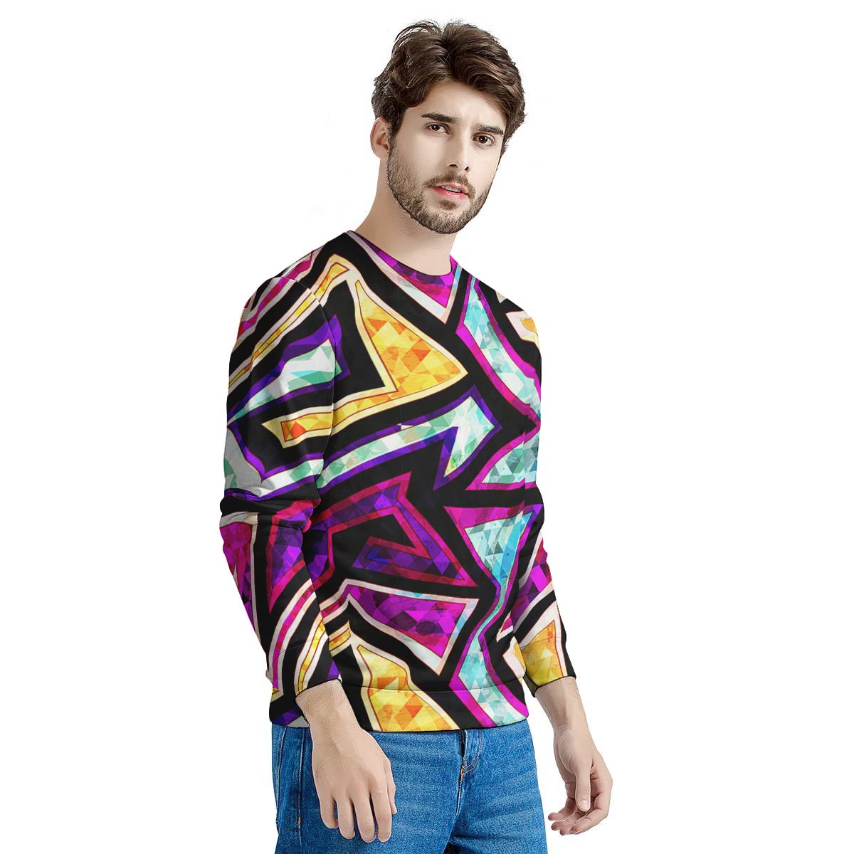 Diamond Geometric Men's Sweatshirt-grizzshop