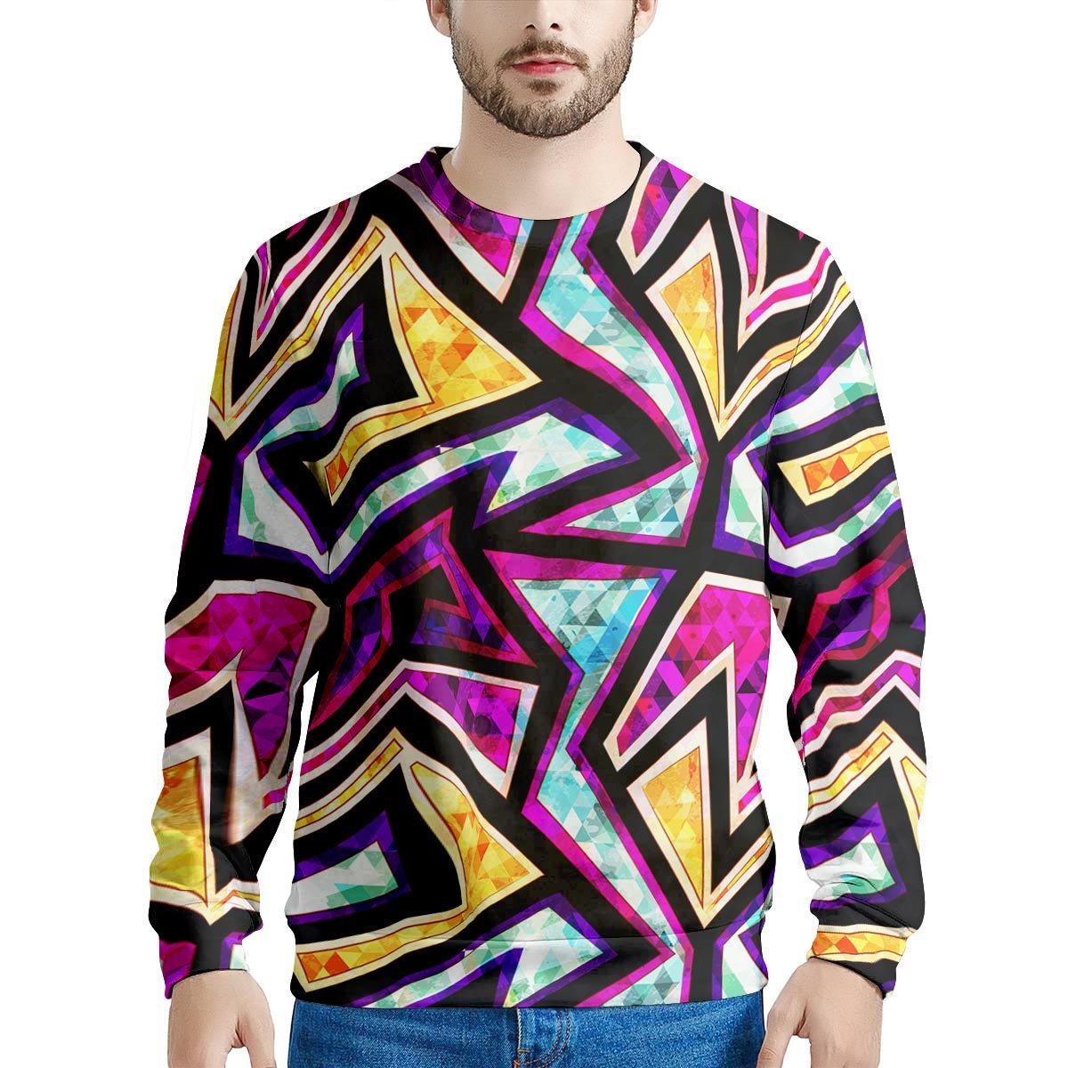 Diamond Geometric Men's Sweatshirt-grizzshop