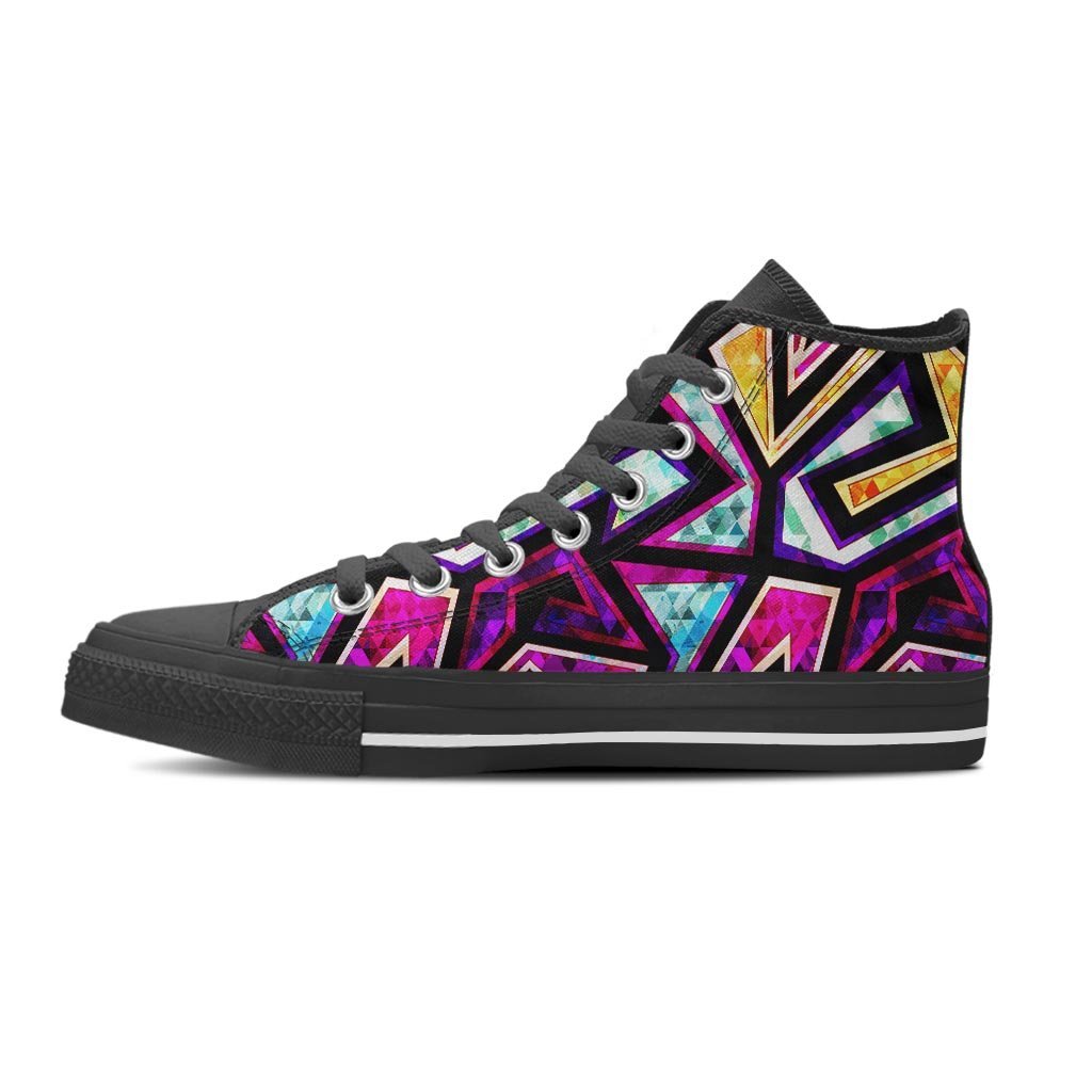 Diamond Geometric Women's High Top Shoes-grizzshop