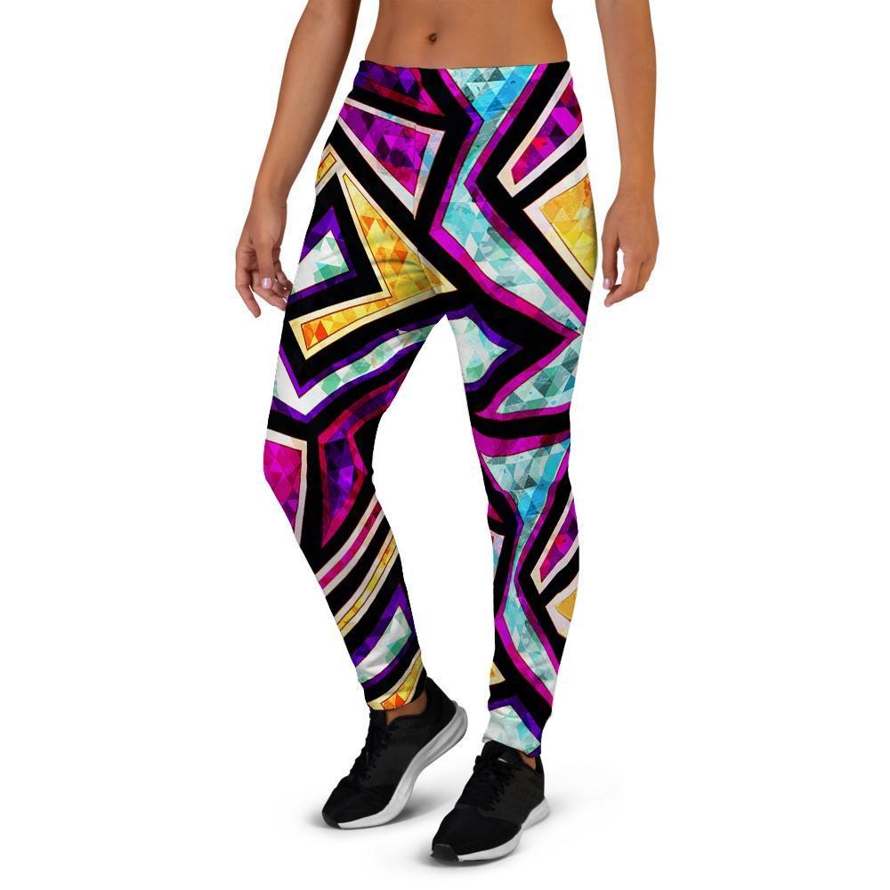 Diamond Geometric Women's Joggers-grizzshop