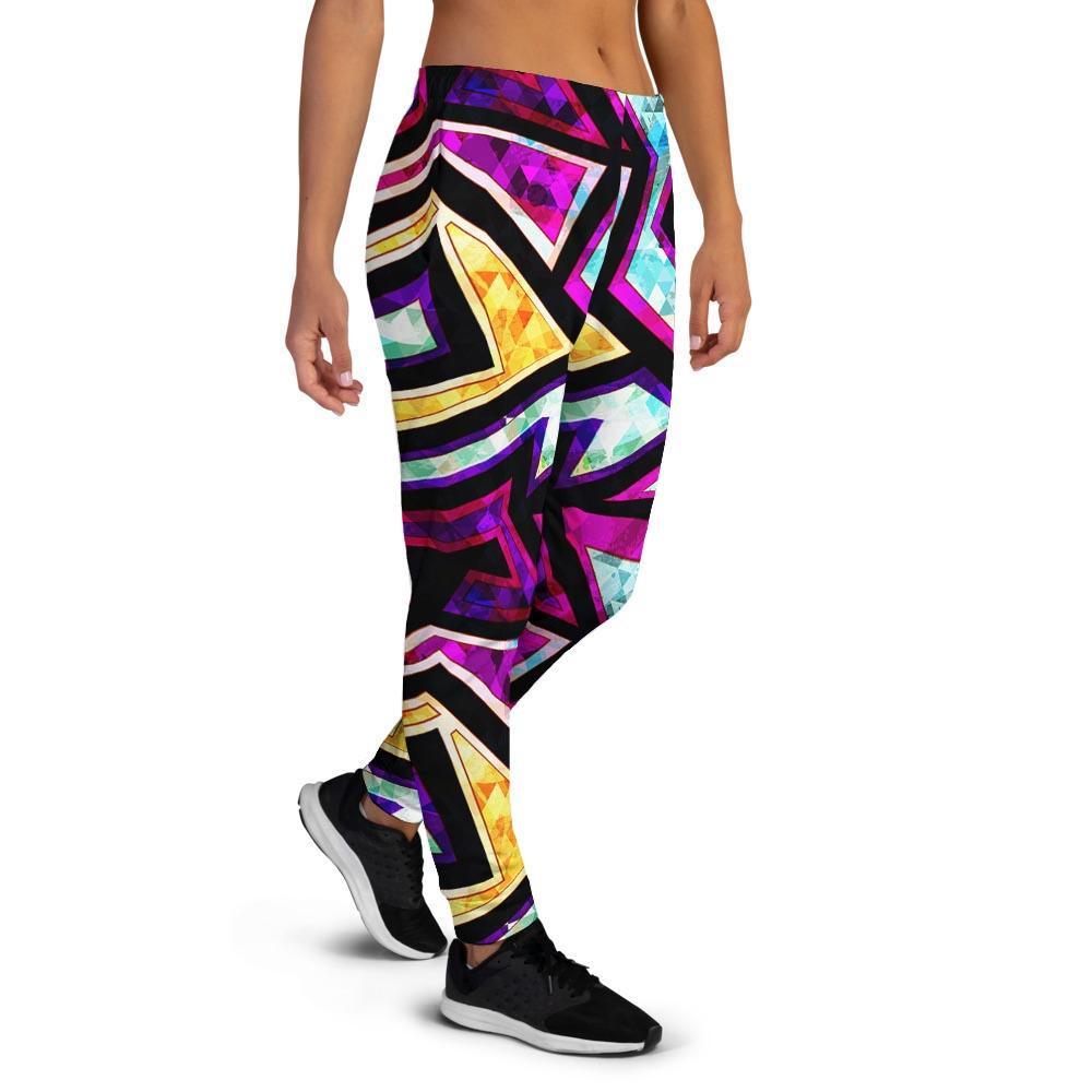 Diamond Geometric Women's Joggers-grizzshop