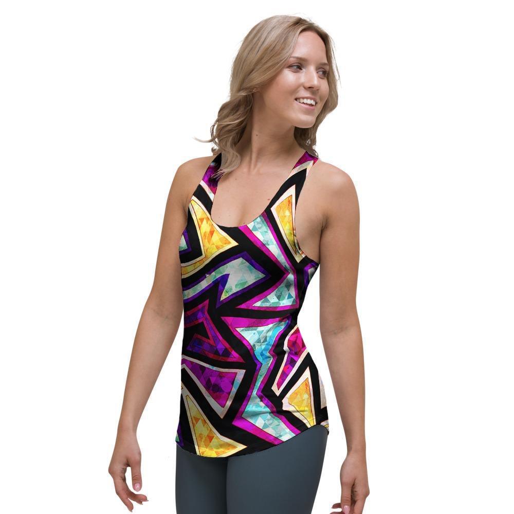 Diamond Geometric Women's Racerback Tank Top-grizzshop