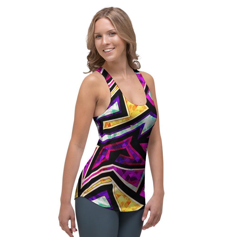 Diamond Geometric Women's Racerback Tank Top-grizzshop