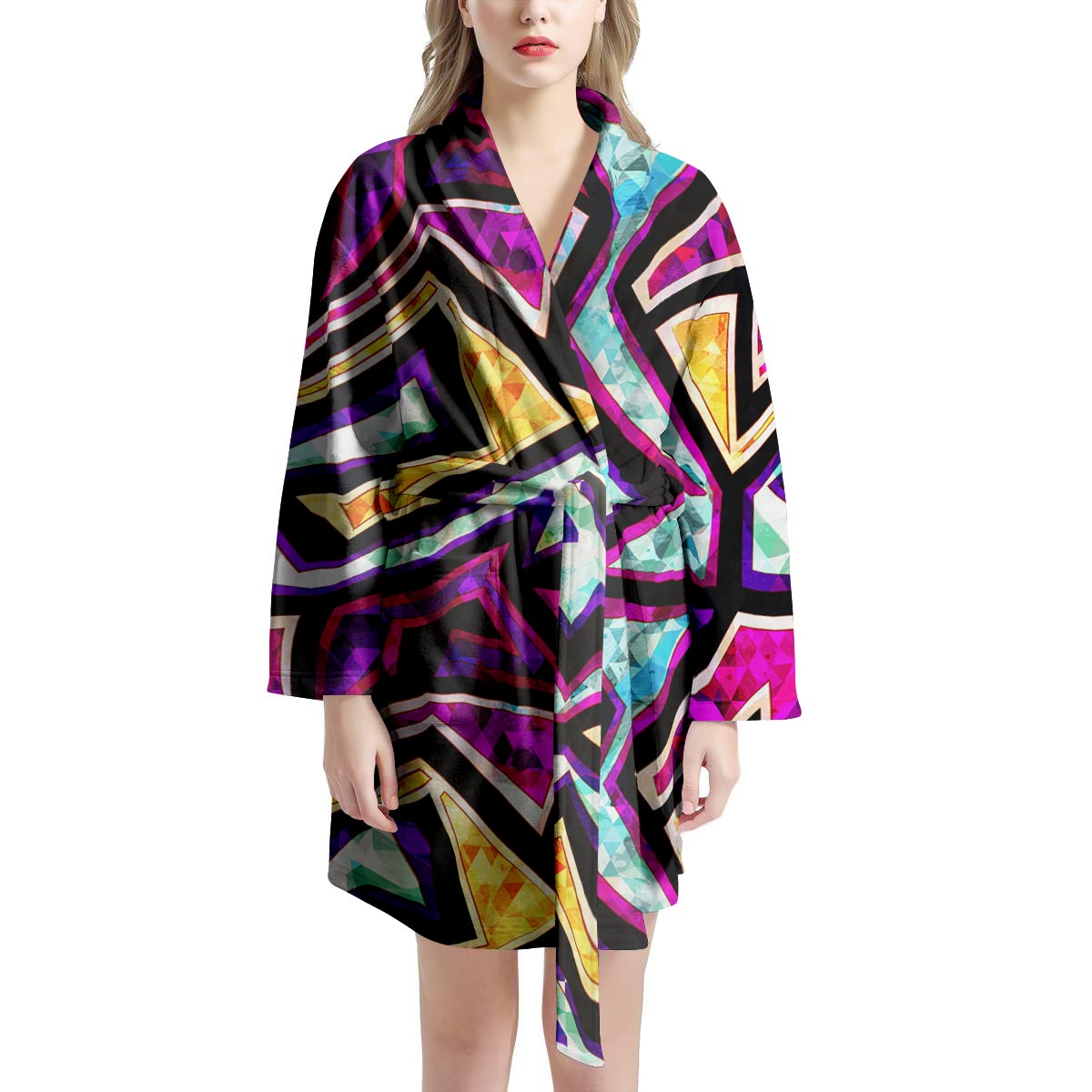 Diamond Geometric Women's Robe-grizzshop