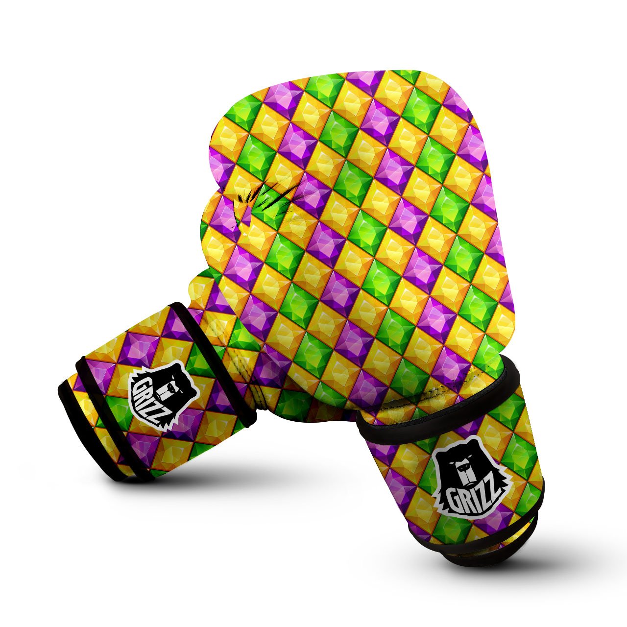 Diamond Mardi Gras Print Pattern Boxing Gloves-grizzshop