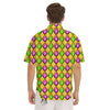 Diamond Mardi Gras Print Pattern Men's Short Sleeve Shirts-grizzshop