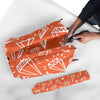 Diamond Orange Print Pattern Automatic Foldable Umbrella-grizzshop