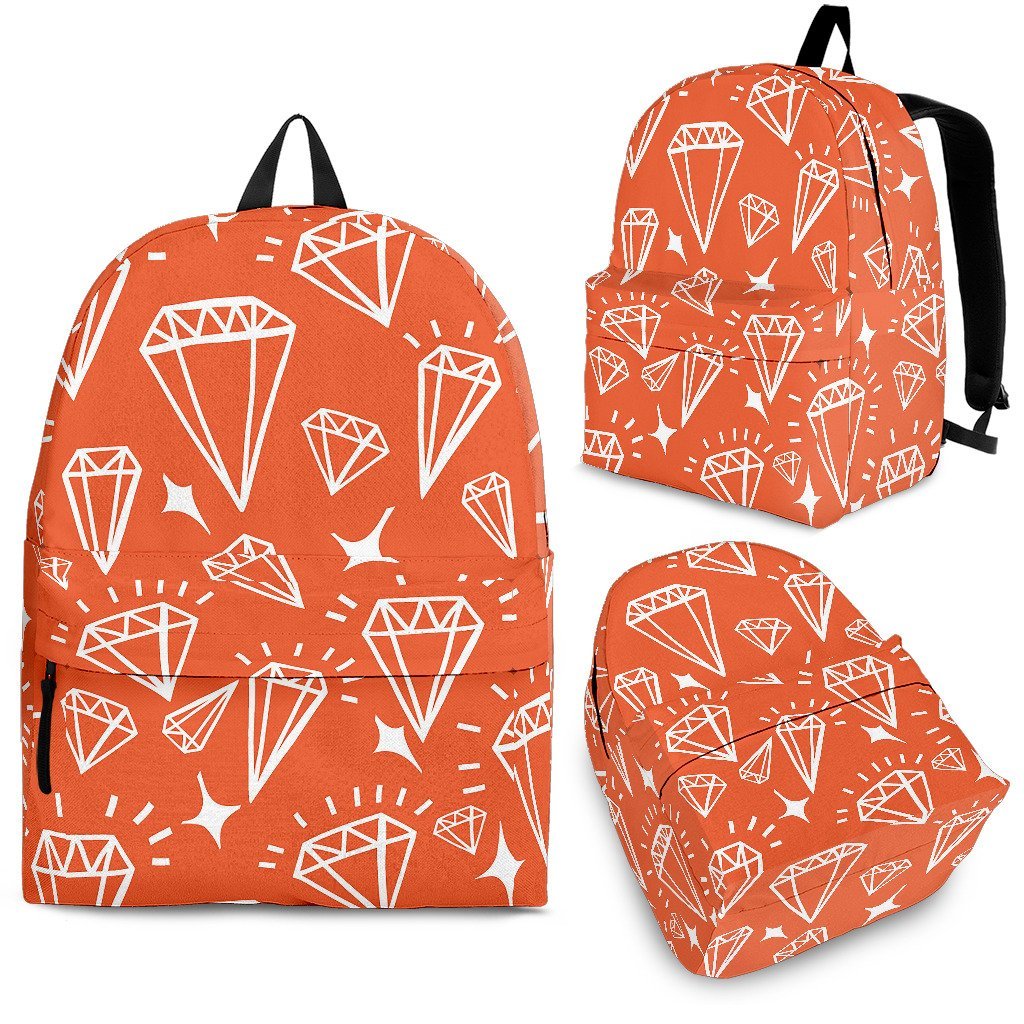 Diamond Orange Print Pattern Backpack-grizzshop