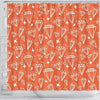 Diamond Orange Print Pattern Bathroom Shower Curtain-grizzshop