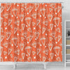 Diamond Orange Print Pattern Bathroom Shower Curtain-grizzshop