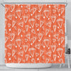 Diamond Orange Print Pattern Bathroom Shower Curtain-grizzshop