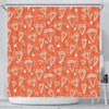 Diamond Orange Print Pattern Bathroom Shower Curtain-grizzshop