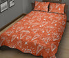 Diamond Orange Print Pattern Bed Set Quilt-grizzshop