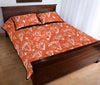 Diamond Orange Print Pattern Bed Set Quilt-grizzshop