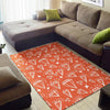 Diamond Orange Print Pattern Floor Mat-grizzshop