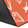 Diamond Orange Print Pattern Floor Mat-grizzshop