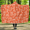 Diamond Orange Print Pattern Hooded Blanket-grizzshop