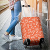 Diamond Orange Print Pattern Luggage Cover Protector-grizzshop