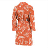 Diamond Orange Print Pattern Men Long Robe-grizzshop