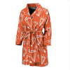 Diamond Orange Print Pattern Men Long Robe-grizzshop