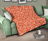 Diamond Orange Print Pattern Quilt-grizzshop