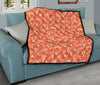 Diamond Orange Print Pattern Quilt-grizzshop