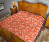 Diamond Orange Print Pattern Quilt-grizzshop