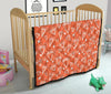 Diamond Orange Print Pattern Quilt-grizzshop