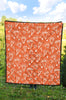 Diamond Orange Print Pattern Quilt-grizzshop