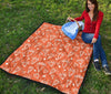 Diamond Orange Print Pattern Quilt-grizzshop