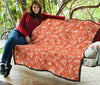 Diamond Orange Print Pattern Quilt-grizzshop