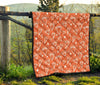 Diamond Orange Print Pattern Quilt-grizzshop