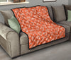 Diamond Orange Print Pattern Quilt-grizzshop