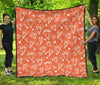 Diamond Orange Print Pattern Quilt-grizzshop