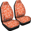 Diamond Orange Print Pattern Universal Fit Car Seat Covers-grizzshop