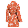 Diamond Orange Print Pattern Women Long Robe-grizzshop