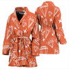 Diamond Orange Print Pattern Women Long Robe-grizzshop