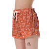 Diamond Orange Print Pattern Women's Shorts-grizzshop