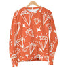 Diamond Orange Print Pattern Women's Sweatshirt-grizzshop