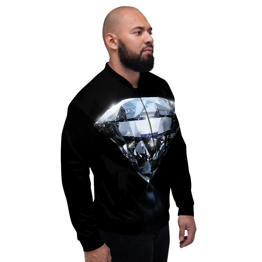 Diamond Print Men's Bomber Jacket-grizzshop