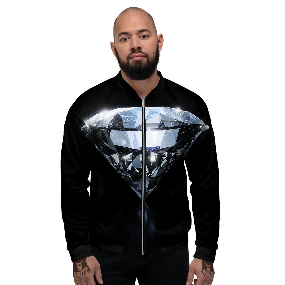 Diamond Print Men's Bomber Jacket-grizzshop