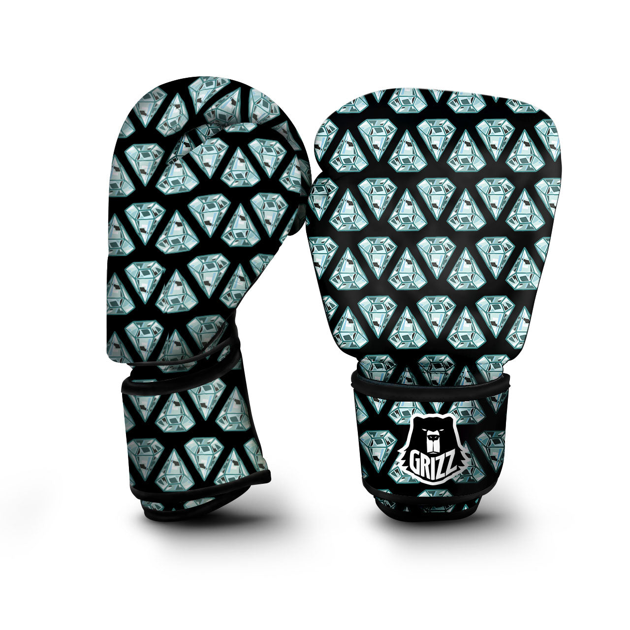 Diamond Print Pattern Boxing Gloves-grizzshop