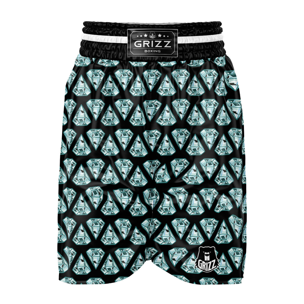 Diamond Print Pattern Boxing Shorts-grizzshop
