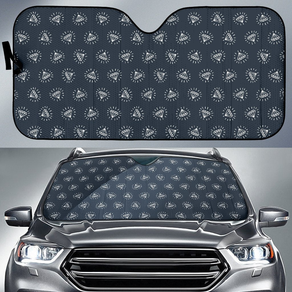 Diamond Print Pattern Car Sun Shade-grizzshop