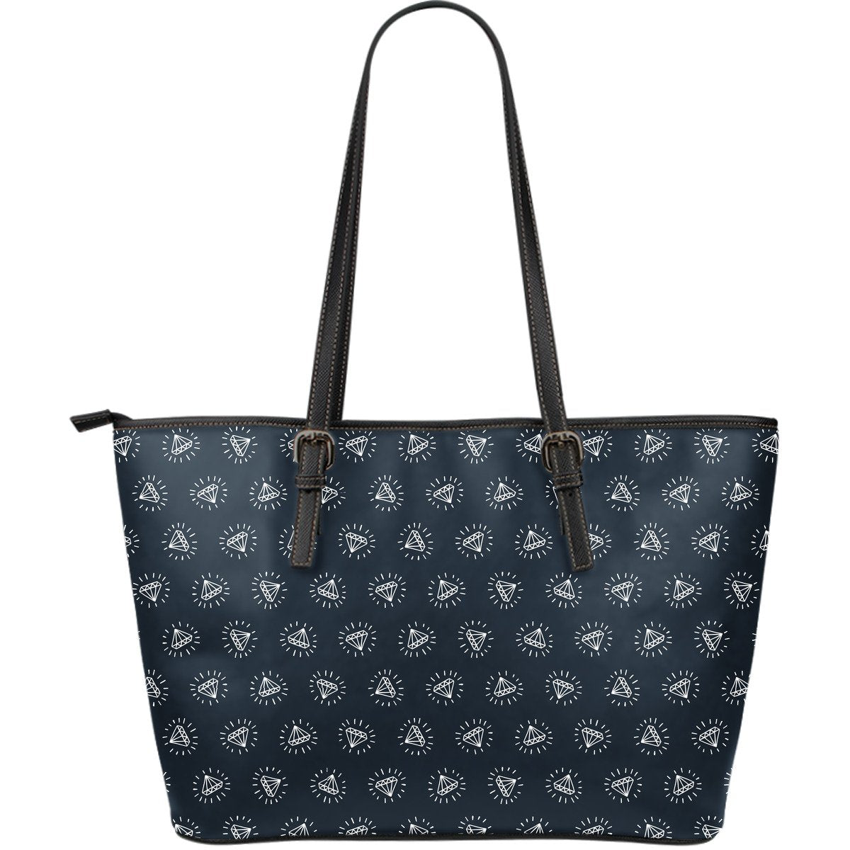 Diamond Print Pattern Leather Tote Bag-grizzshop