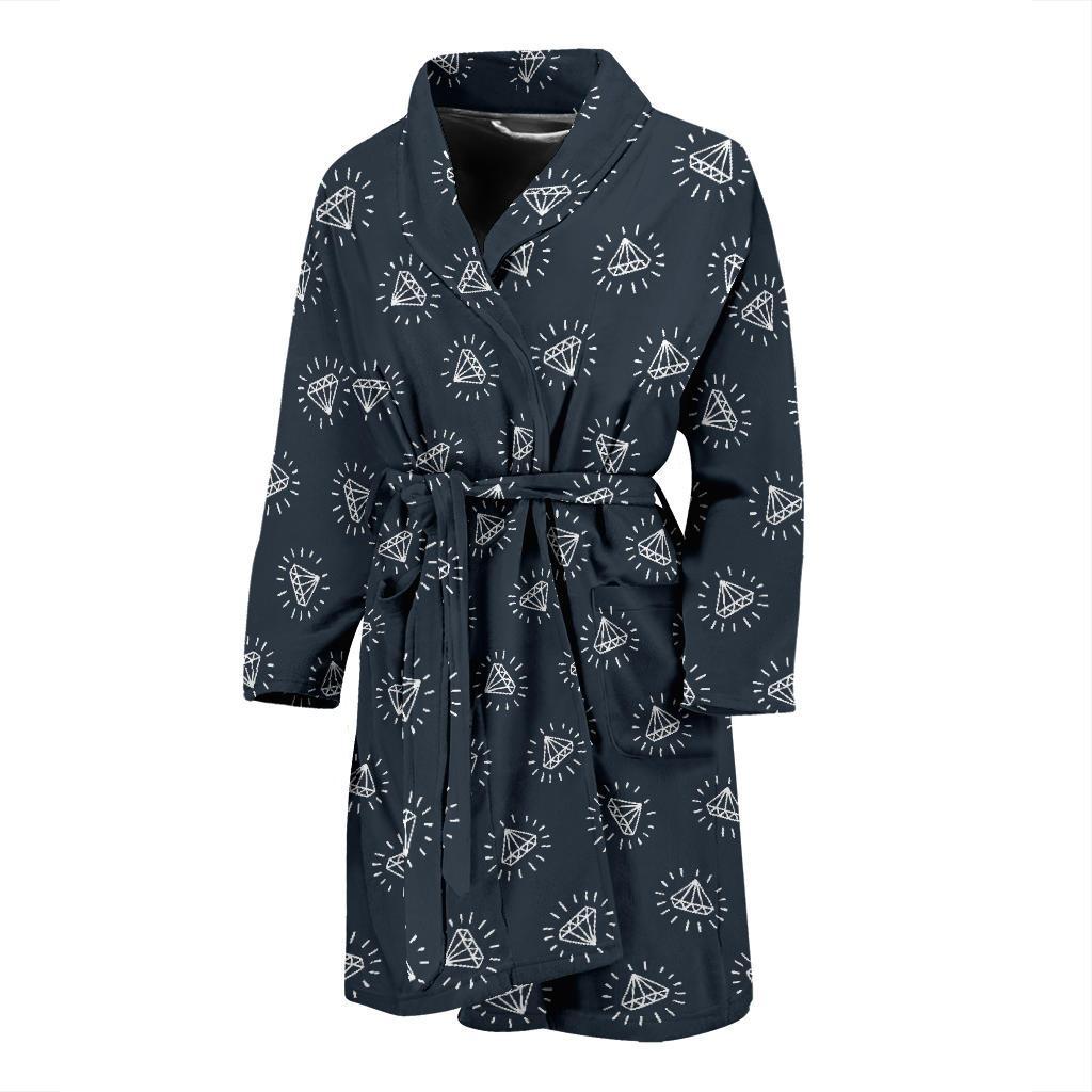 Diamond Print Pattern Men Long Robe-grizzshop