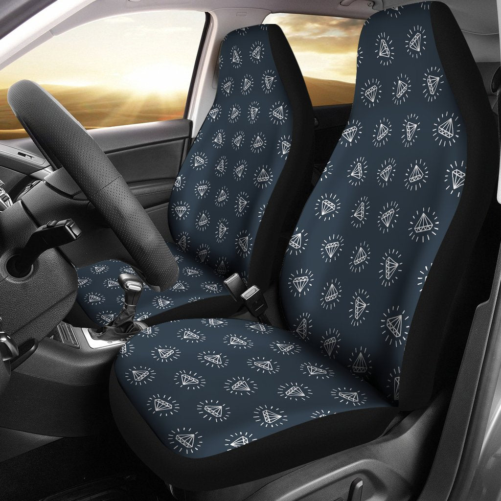 Diamond Print Pattern Universal Fit Car Seat Covers-grizzshop