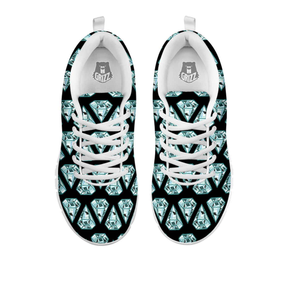 Diamond Print Pattern White Sneaker-grizzshop